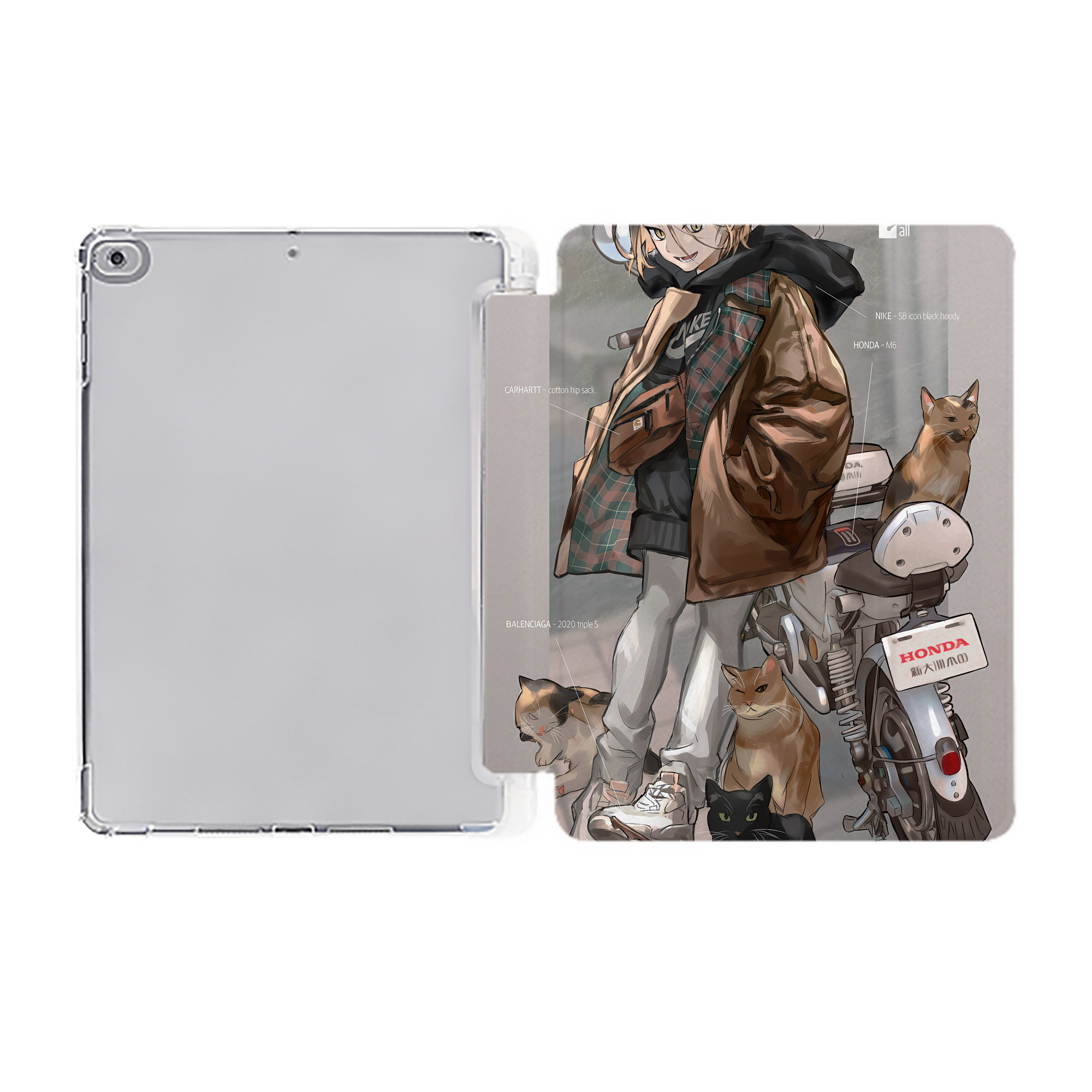 （画像用） ハイキュー!! Haikyu!! IPad ケース ペン収納付き 三つ折りスタンド PUレザー×シリコン 対応機種9.5/10.5/10.9インチ